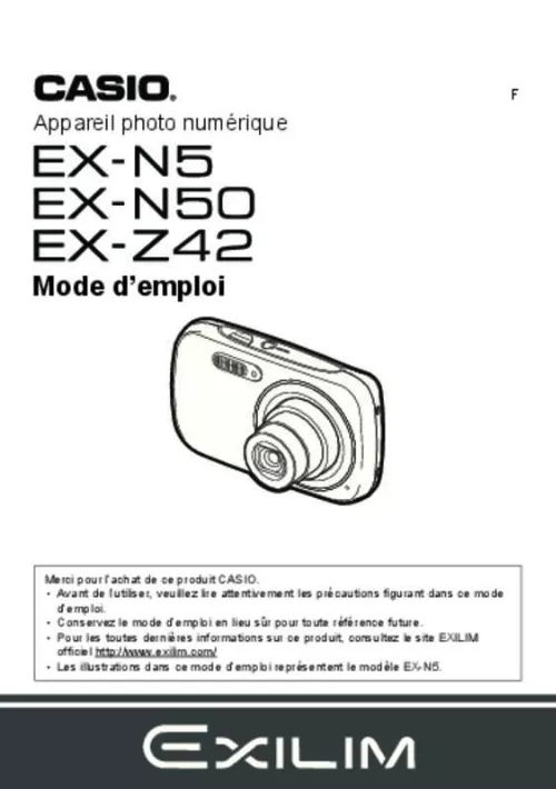 Mode d'emploi CASIO EXILIM EX-N1