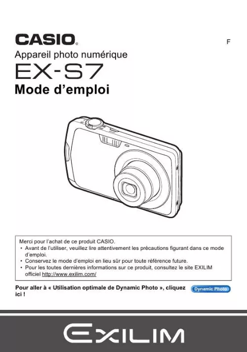 Mode d'emploi CASIO EXILIM EX-S7