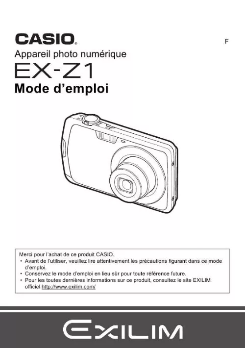 Mode d'emploi CASIO EXILIM EX-Z1