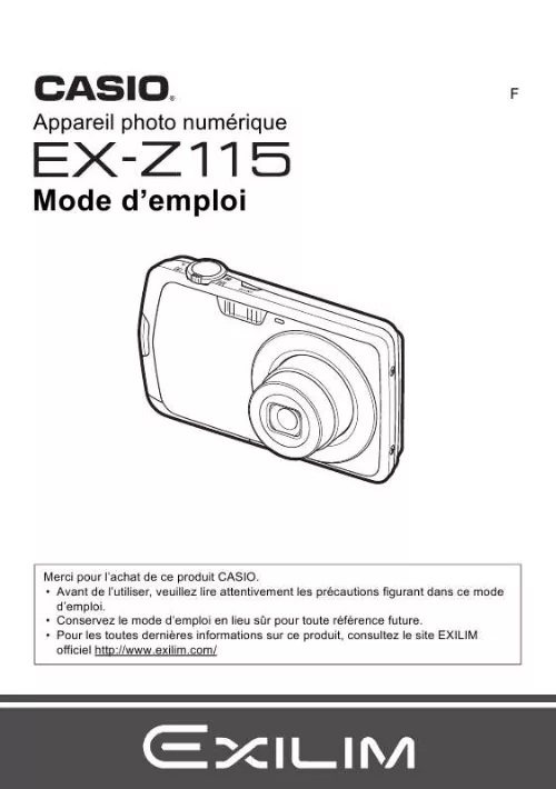 Mode d'emploi CASIO EXILIM EX-Z115