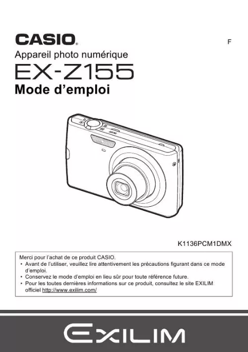 Mode d'emploi CASIO EXILIM EX-Z155