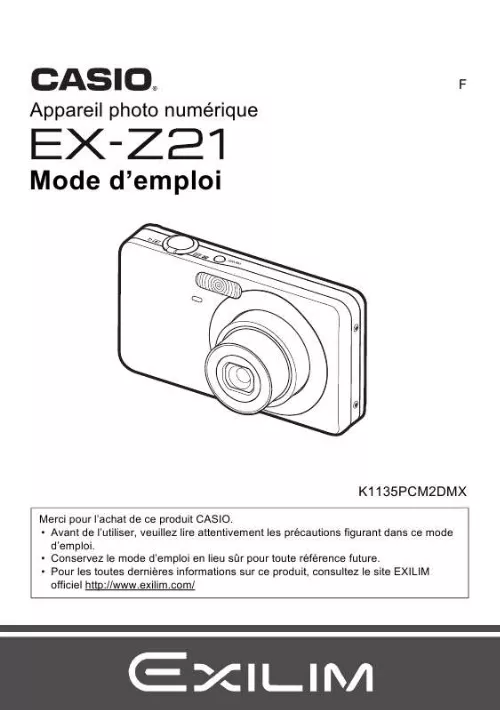 Mode d'emploi CASIO EXILIM EX-Z21