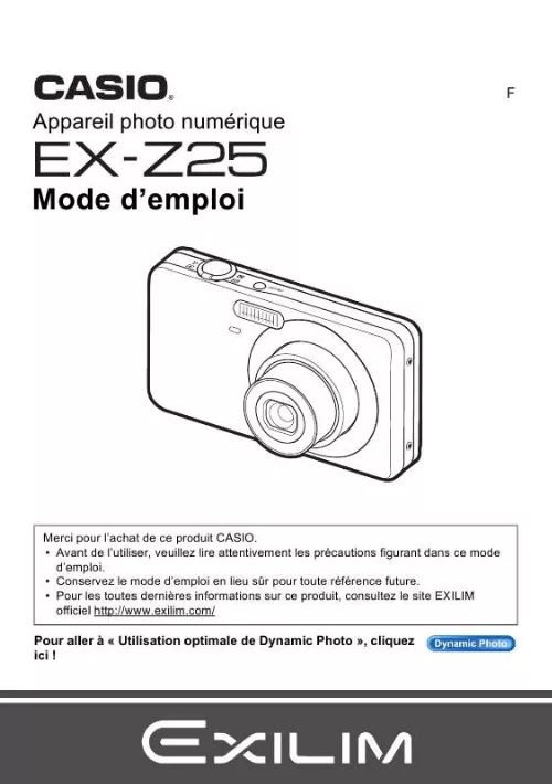 Mode d'emploi CASIO EXILIM EX-Z25