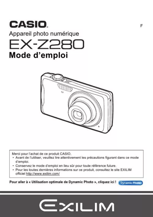 Mode d'emploi CASIO EXILIM EX-Z280