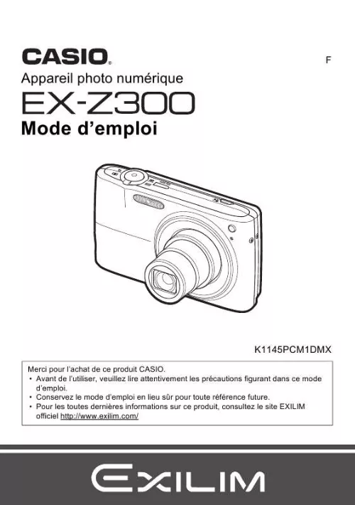 Mode d'emploi CASIO EXILIM EX-Z300