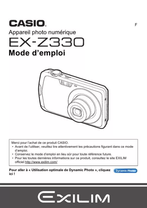 Mode d'emploi CASIO EXILIM EX-Z330