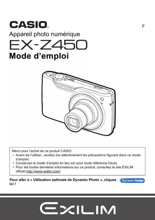 Mode d'emploi CASIO EXILIM EX-Z450