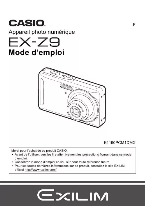 Mode d'emploi CASIO EXILIM EX-Z9