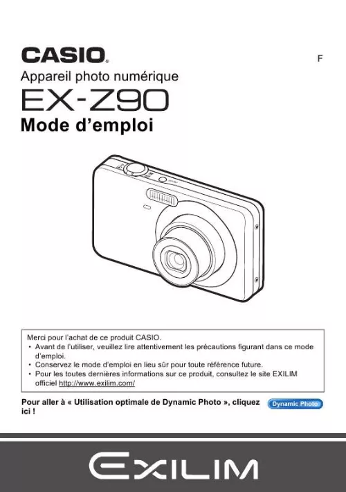 Mode d'emploi CASIO EXILIM EX-Z90