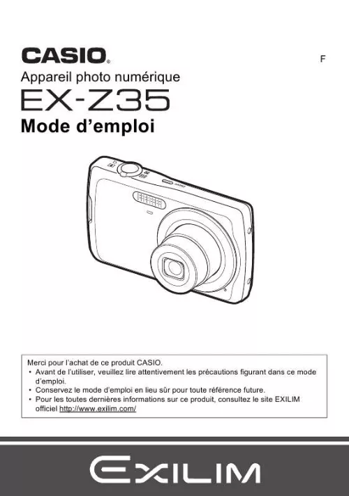 Mode d'emploi CASIO EXILIM EX-Z35