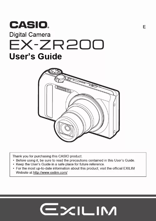 Mode d'emploi CASIO EXILIM ZR200