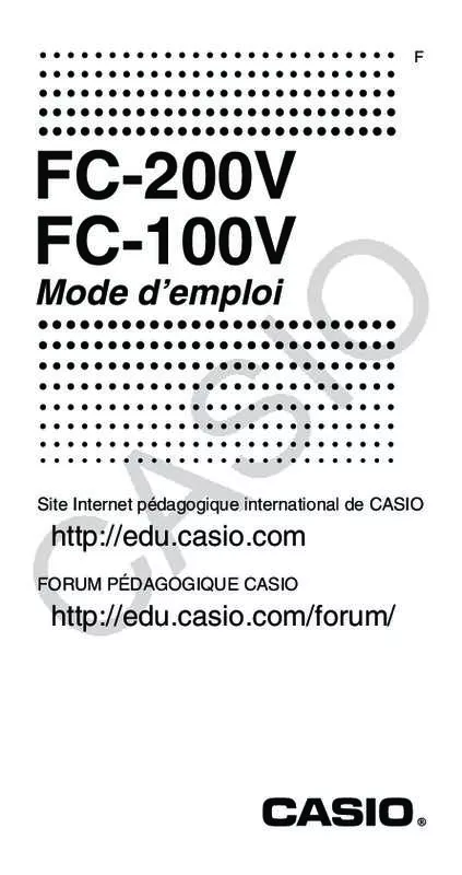 Mode d'emploi CASIO FC 100 V