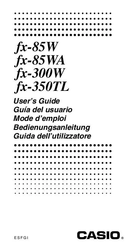 Mode d'emploi CASIO FX-85W