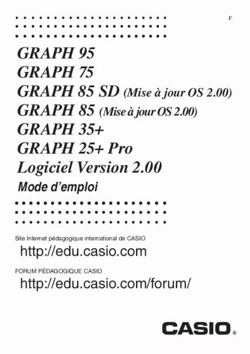 Mode d'emploi CASIO GRAPH 25 PRO