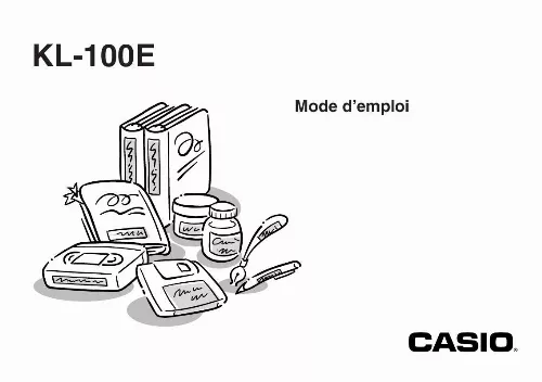 Mode d'emploi CASIO KL-100E