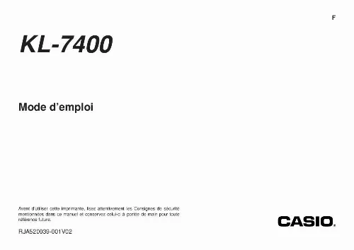 Mode d'emploi CASIO KL-7400