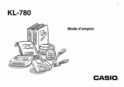 Mode d'emploi CASIO KL-780