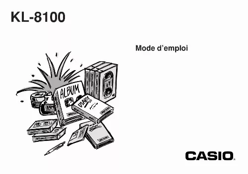 Mode d'emploi CASIO KL-8100
