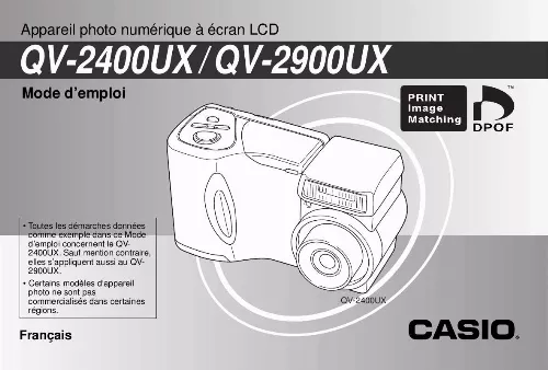 Mode d'emploi CASIO QV-2400UX