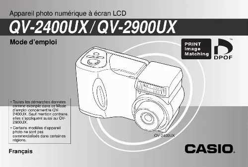 Mode d'emploi CASIO QV-2900