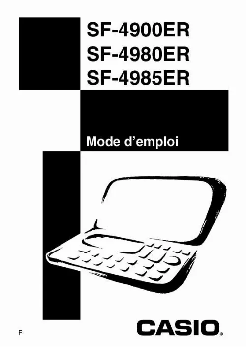 Mode d'emploi CASIO SF-4980ER