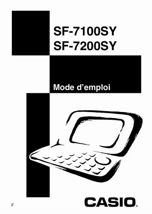 Mode d'emploi CASIO SF-7200SY