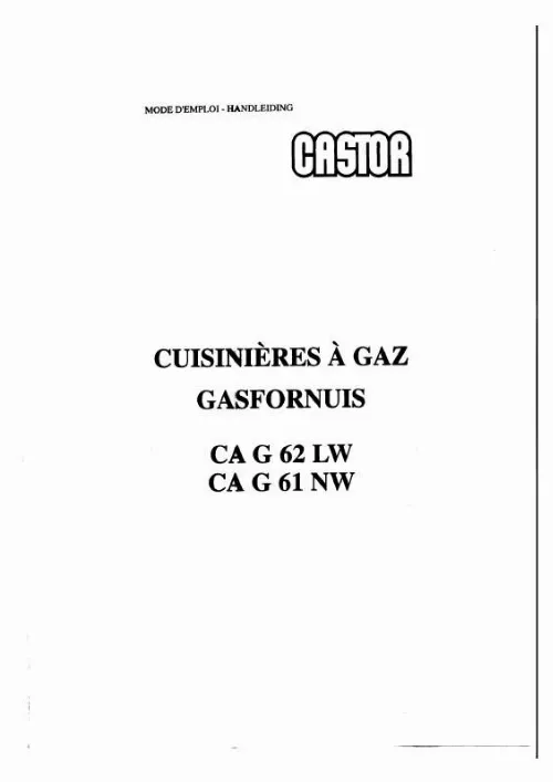 Mode d'emploi CASTOR CAG62LW