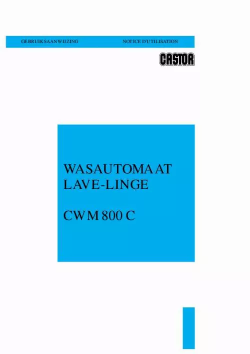 Mode d'emploi CASTOR CWM800C
