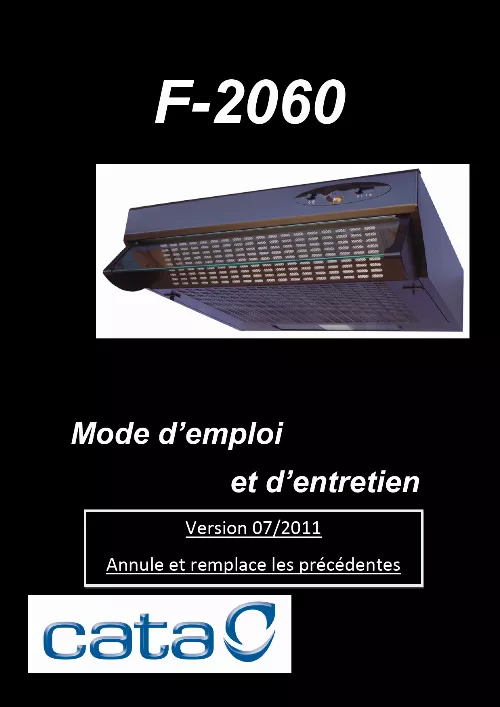 Mode d'emploi CATA F 2060 X