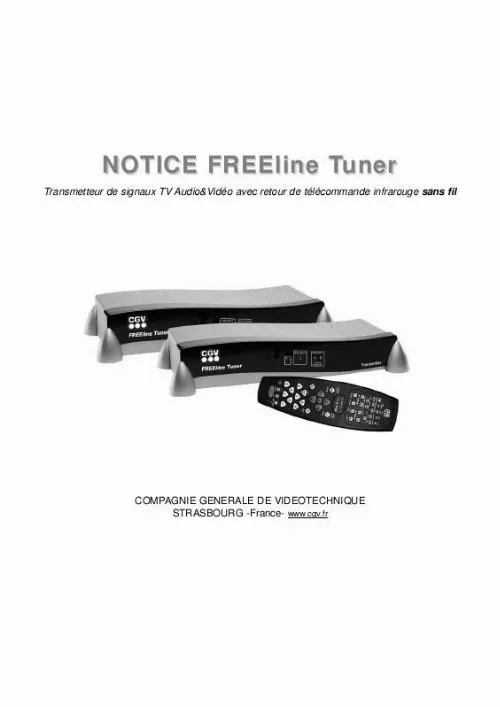 Mode d'emploi CGV FREELINE TUNER