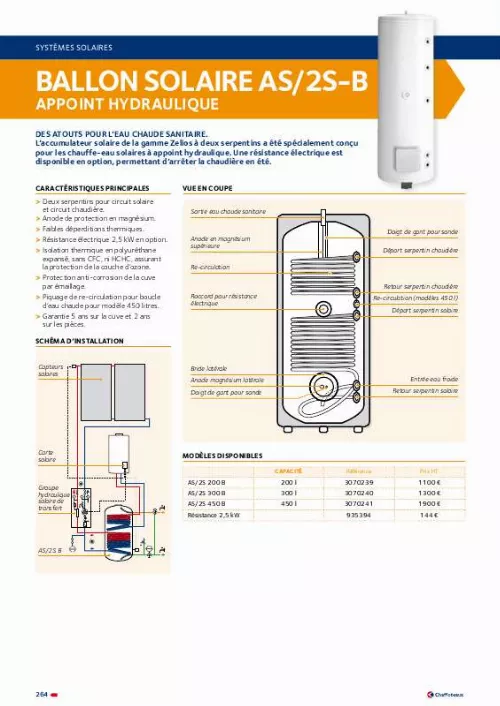 Mode d'emploi CHAFFOTEAUX & MAURY AS-2S 450 B