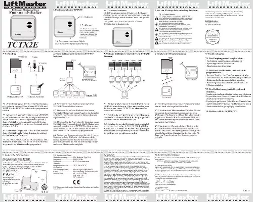 Mode d'emploi CHAMBERLAIN TCTX2E