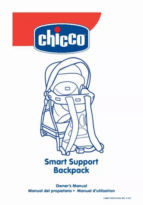 Mode d'emploi CHICCO SMART SUPPORT BACKPACK