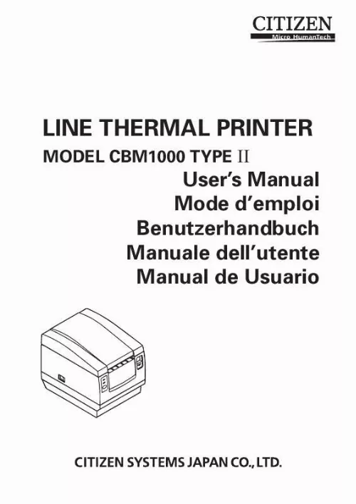 Mode d'emploi CITIZEN CBM-1000 II