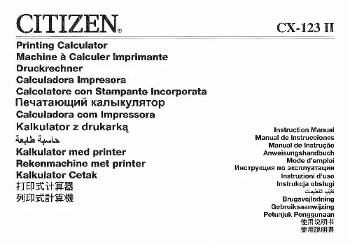 Mode d'emploi CITIZEN CX-123II
