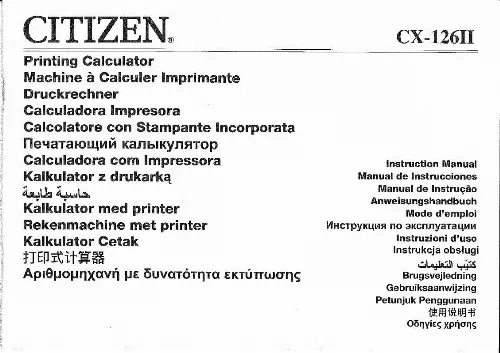 Mode d'emploi CITIZEN CX-126II