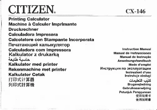 Mode d'emploi CITIZEN CX-146