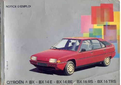 Mode d'emploi CITROEN BX14E