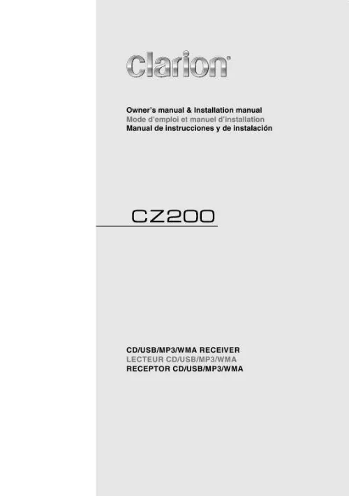 Mode d'emploi CLARION CZ200
