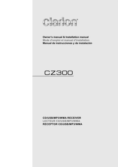 Mode d'emploi CLARION CZ300