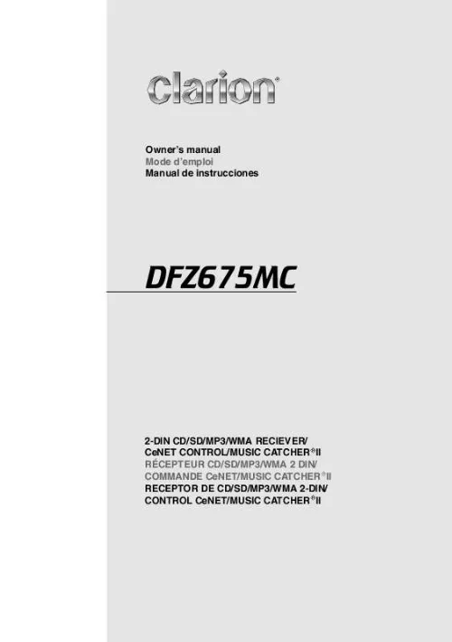 Mode d'emploi CLARION DFZ675MC