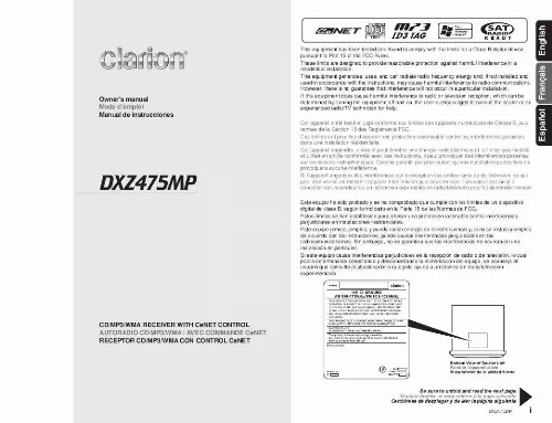 Mode d'emploi CLARION DXZ475MP