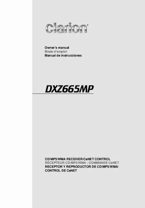 Mode d'emploi CLARION DXZ665MP