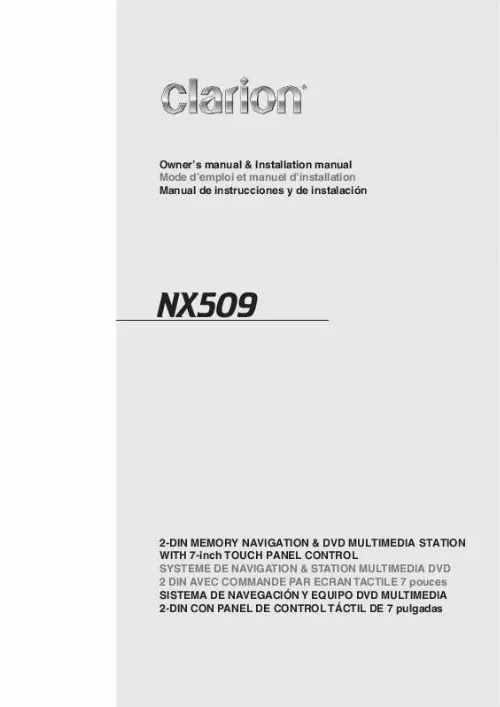 Mode d'emploi CLARION NX509