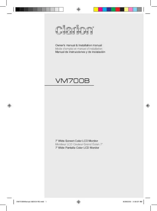 Mode d'emploi CLARION VM700B