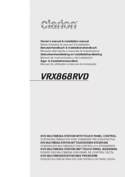 Mode d'emploi CLARION VRX868RVD