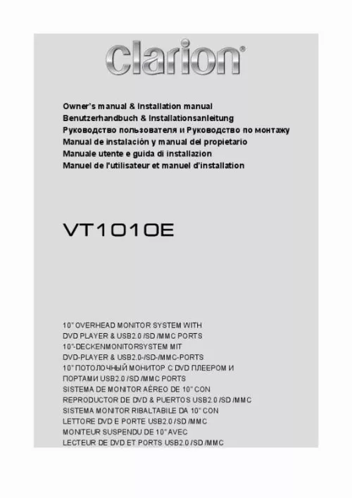 Mode d'emploi CLARION VT1010E