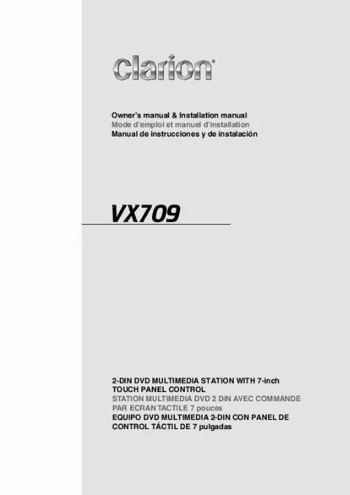 Mode d'emploi CLARION VX709