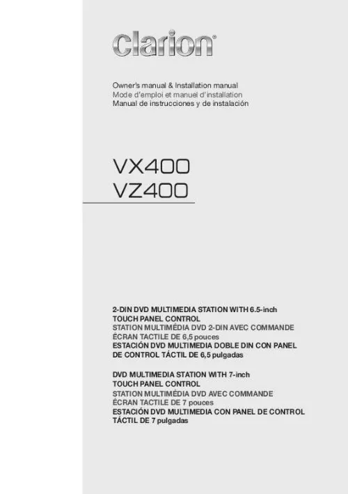 Mode d'emploi CLARION VZ400