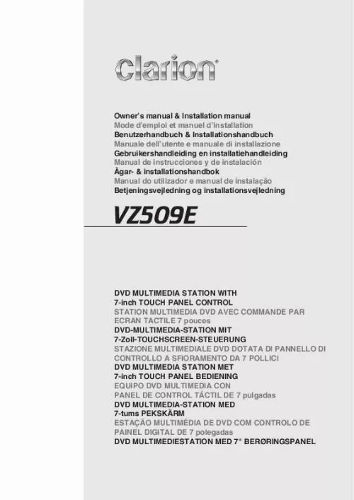 Mode d'emploi CLARION VZ509E